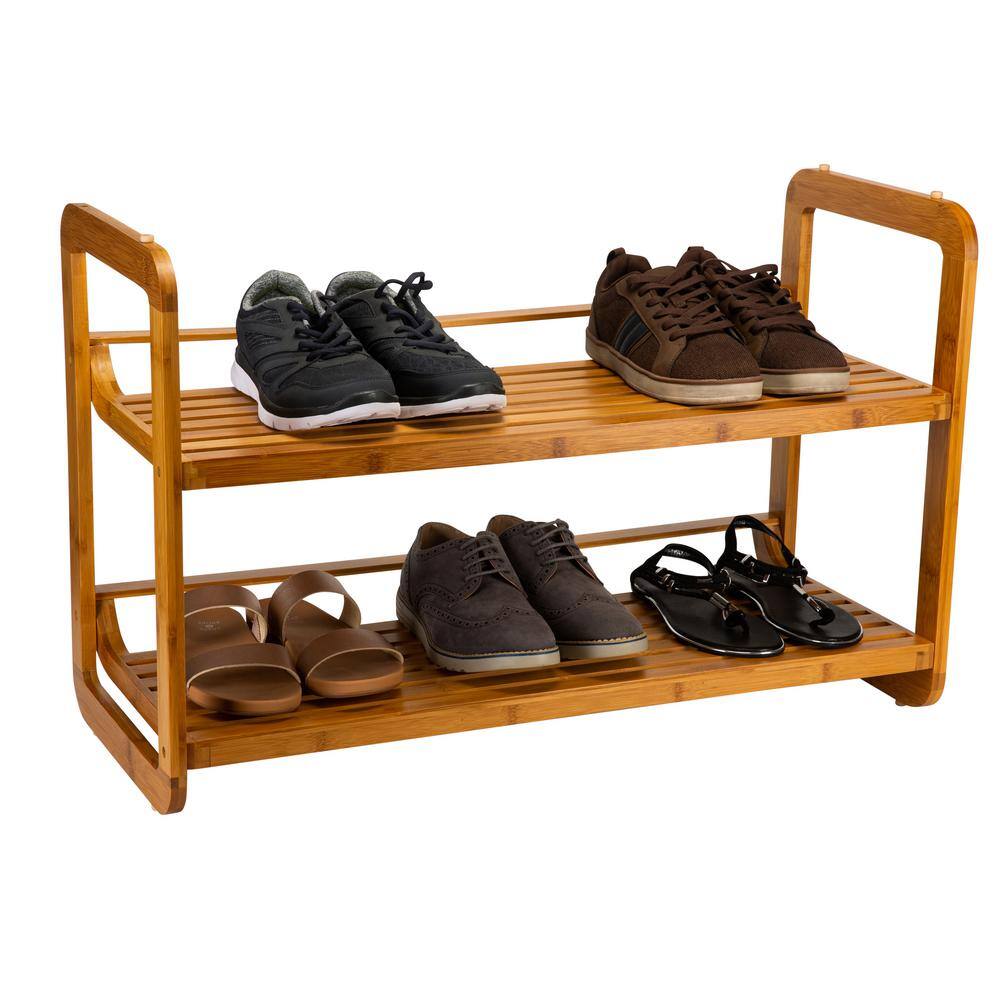 ORGANIZE IT ALL 19.25 in. H x 30 in. W 6-Pair Lohas Collection 2-Tier Bamboo Stackable Shoe Rack