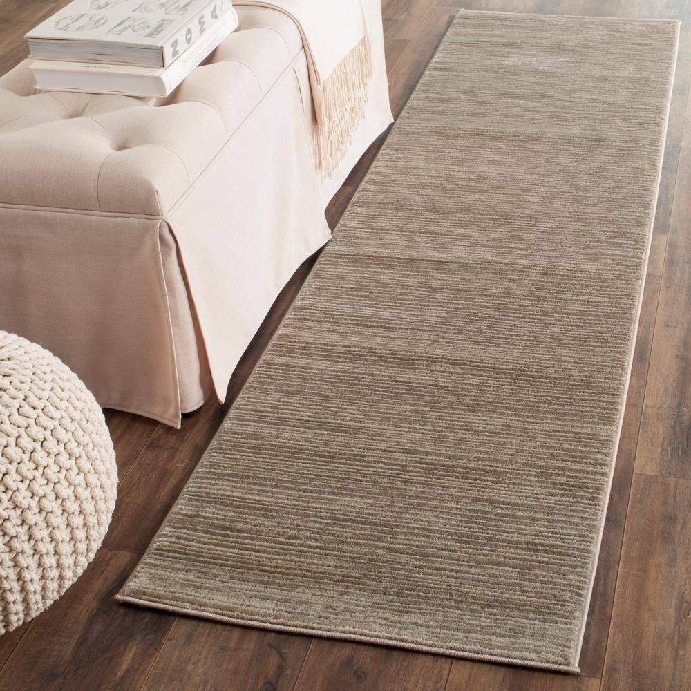 SAFAVIEH Vintage Light Brown 2 ft. x 12 ft. Solid Runner Rug