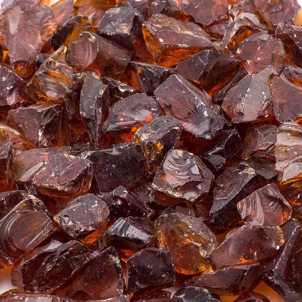 Margo Garden Products 1/4 in. 10 lb. Amber Landscape Fire Glass