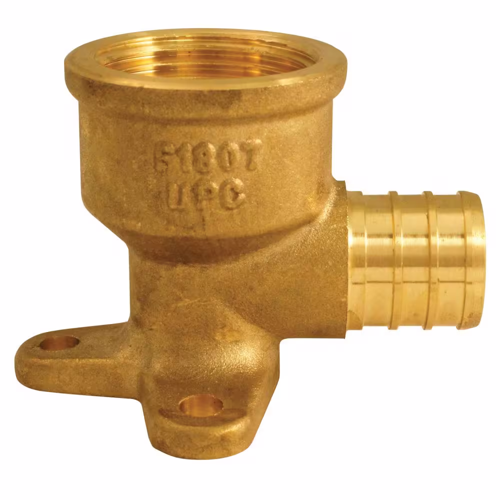 Apollo 1/2 in. Brass PEX-B Barb x 1/2 in. Female Pipe Thread Adapter 90-Degree Drop-Ear Elbow