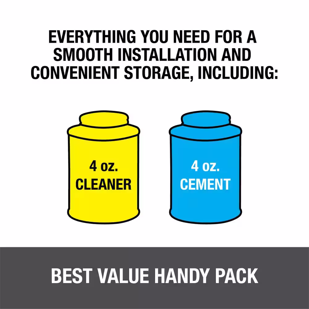 Oatey 8 oz. Clear PVC, CPVC, ABS All-Purpose Pipe Cleaner and Medium Black ABS Cement Combo Pack