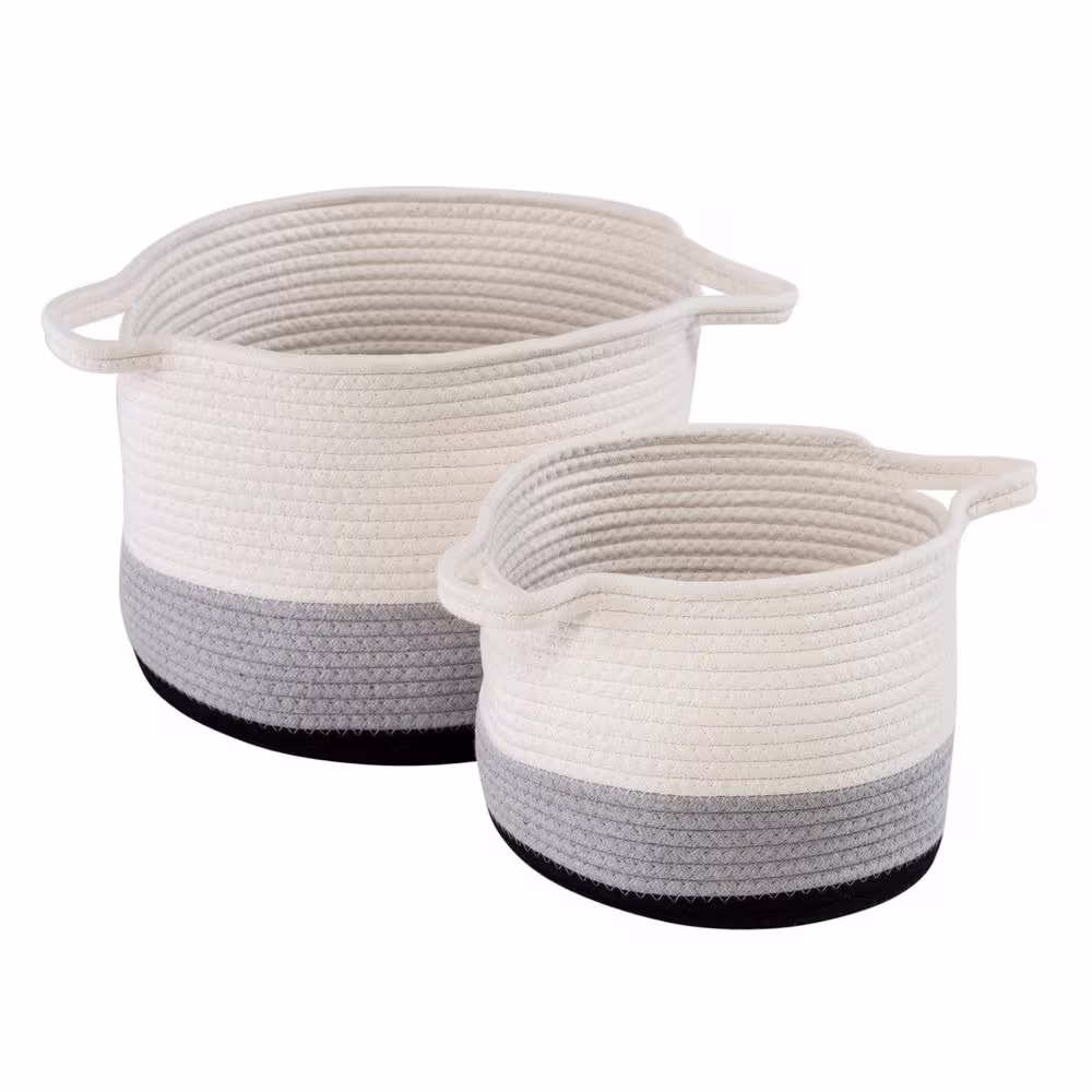 Honey-Can-Do Black Ombre Nesting Cotton Rope Decorative Baskets (Set of 2))