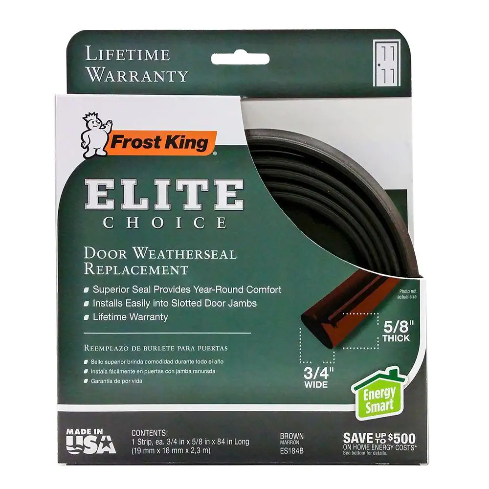 Frost King 3/4 in. x 1/2 in. x 84 in. Brown Elite Lifetime Door Weatherseal Replacement