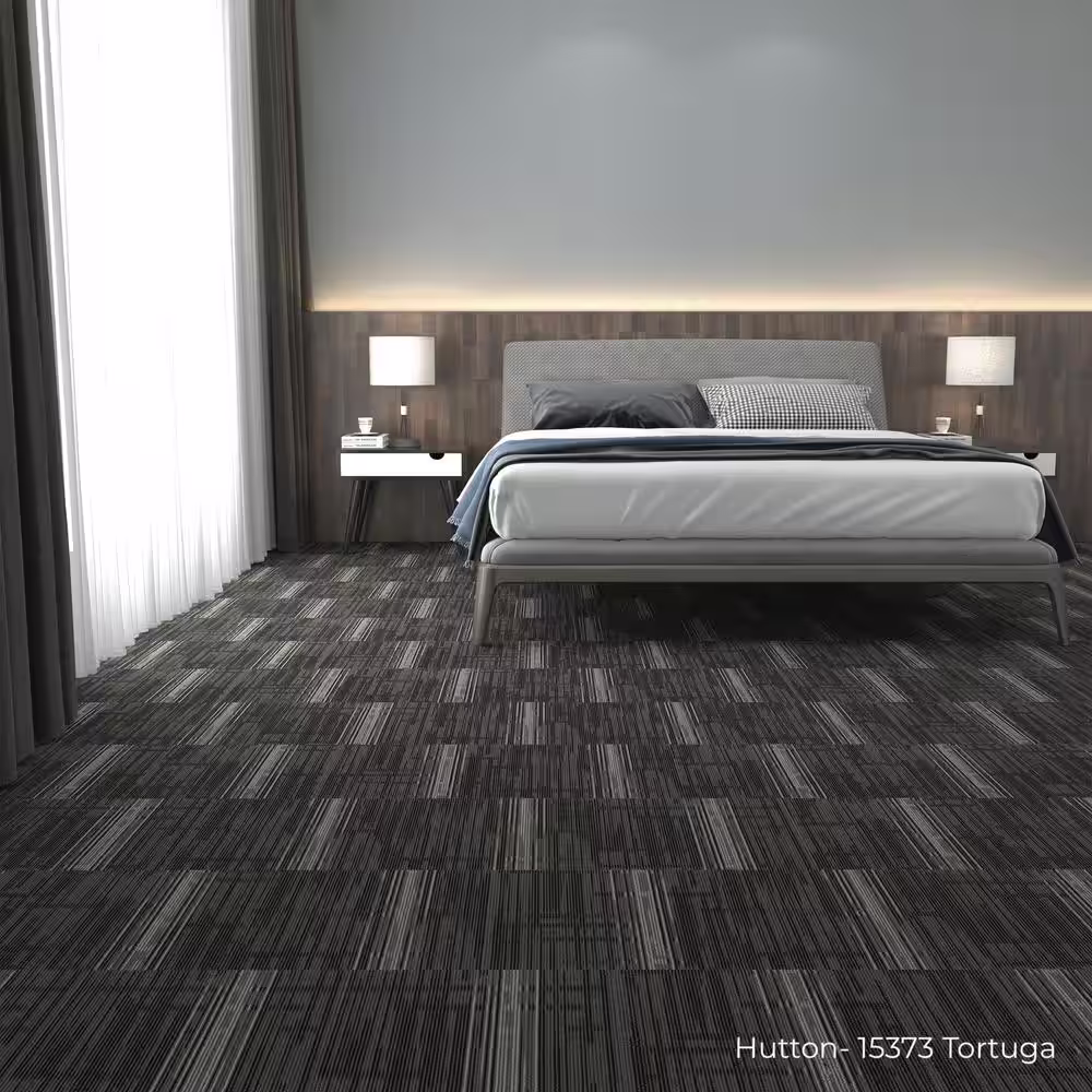 TrafficMaster Hutton Gray Residential/Commercial 19.68 in. x 19.68 Peel and Stick Carpet Tile (8 Tiles/Case)21.53 sq. ft.