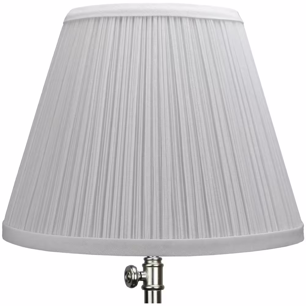 FenchelShades.com 5 in. Top Diameter x 9 in. Bottom Diameter x 7 in. Slant Pleated Mushroom White Empire Lamp Shade
