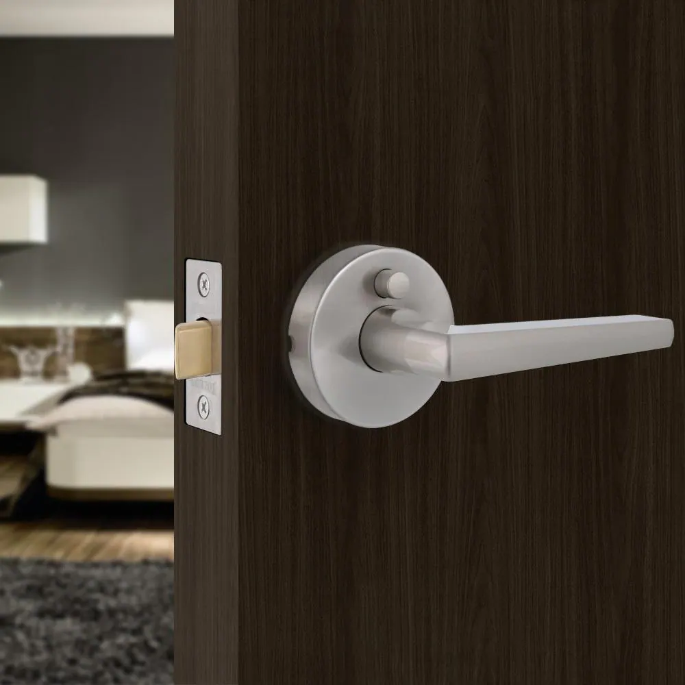 TOLEDO Tarragona Satin Nickel Plated Privacy Bed/Bath Door Handle Set