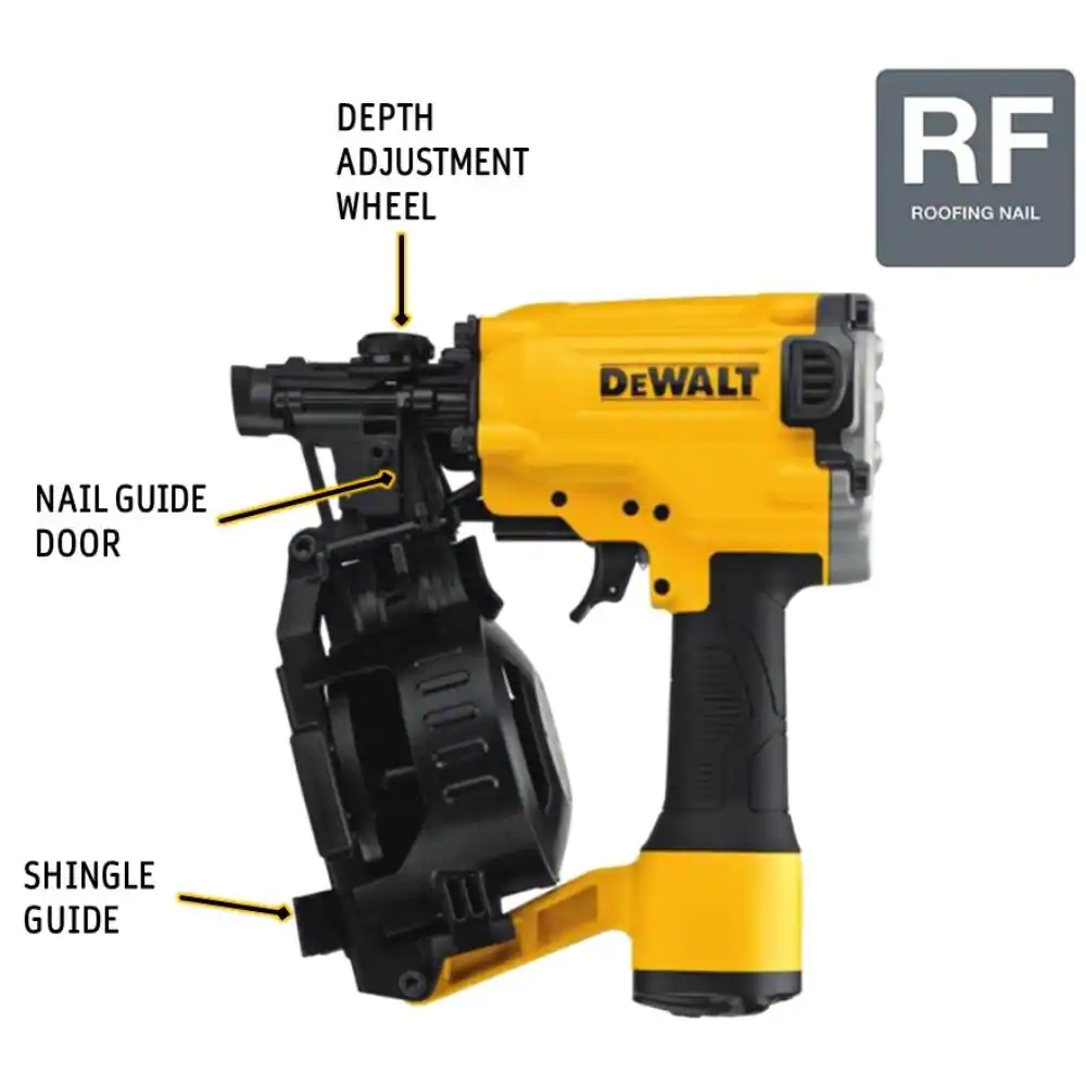 DEWALT Pneumatic 15Â° Coil Roofing Nailer
