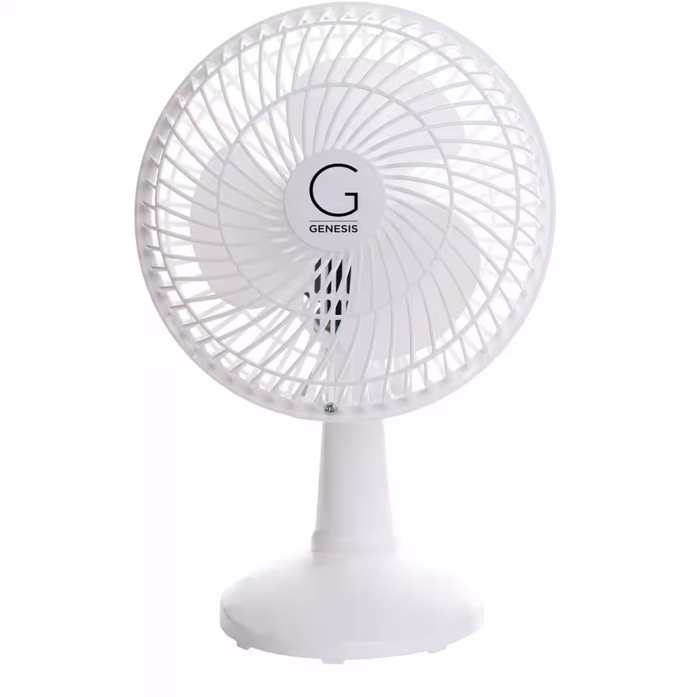 GENESIS 6 in. Convertible Table-Top and Clip Fan in White