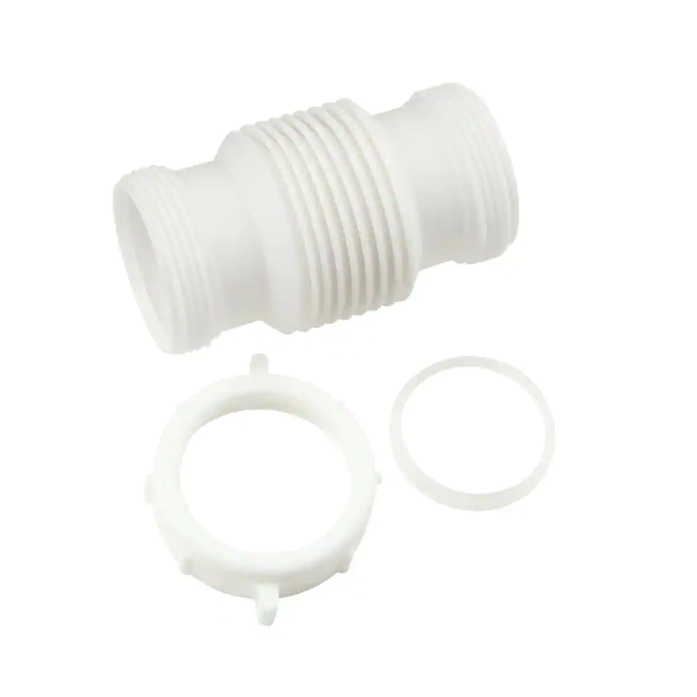 Oatey 1-1/2 in. x 1-1/2 in. Form-N-Fit White Plastic Double Slip-Joint Coupling