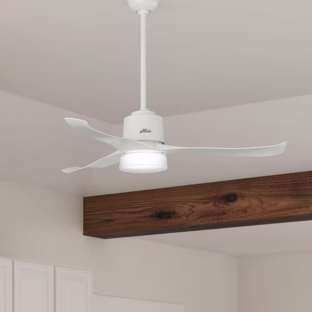 Hunter Symphony Wifi Enabled Apple HomeKit/Google Home/Alexa 54 in. Indoor Fresh White Ceiling Fan with Light Kit and Remote