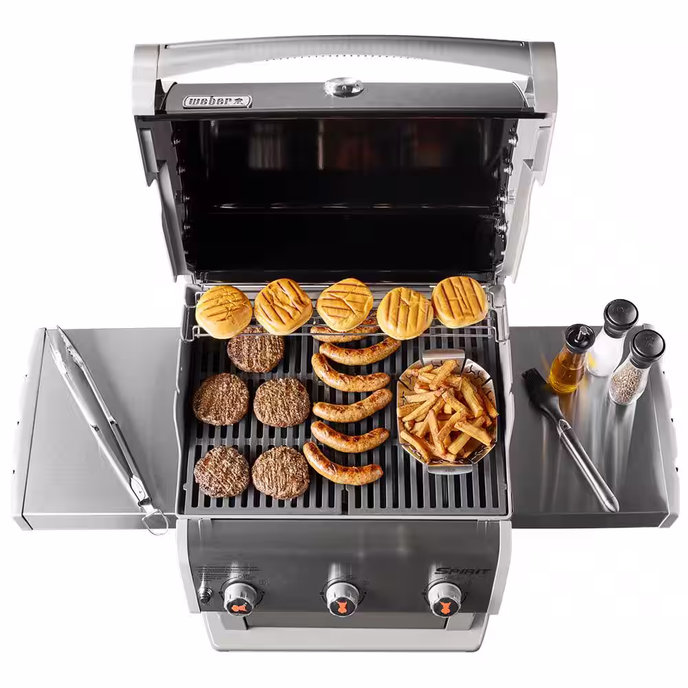 Weber Spirit E-310 3-Burner Natural Gas Grill in Black with Built-In Thermometer