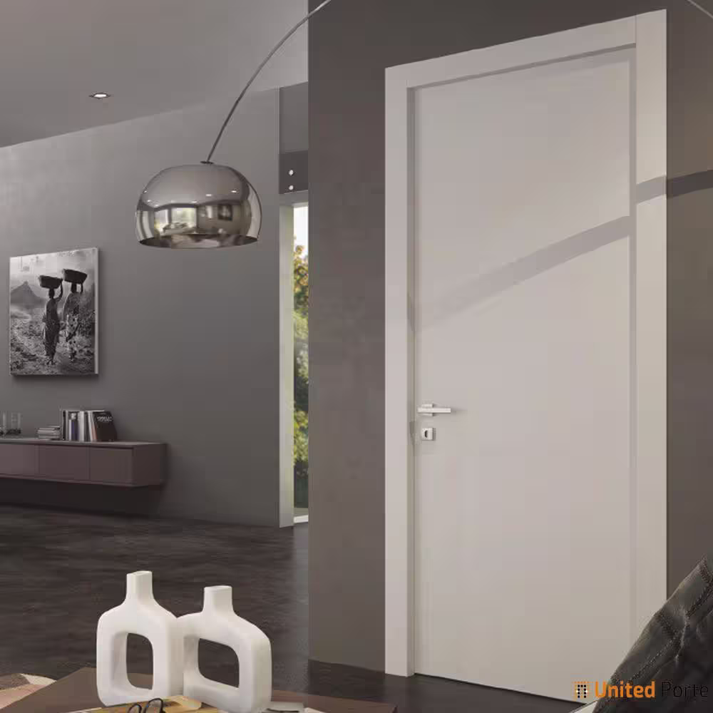 Sartodoors 0010 28 in. x 80 in. Flush No Bore White Finished Pine Wood Interior Door Slab with Hardware