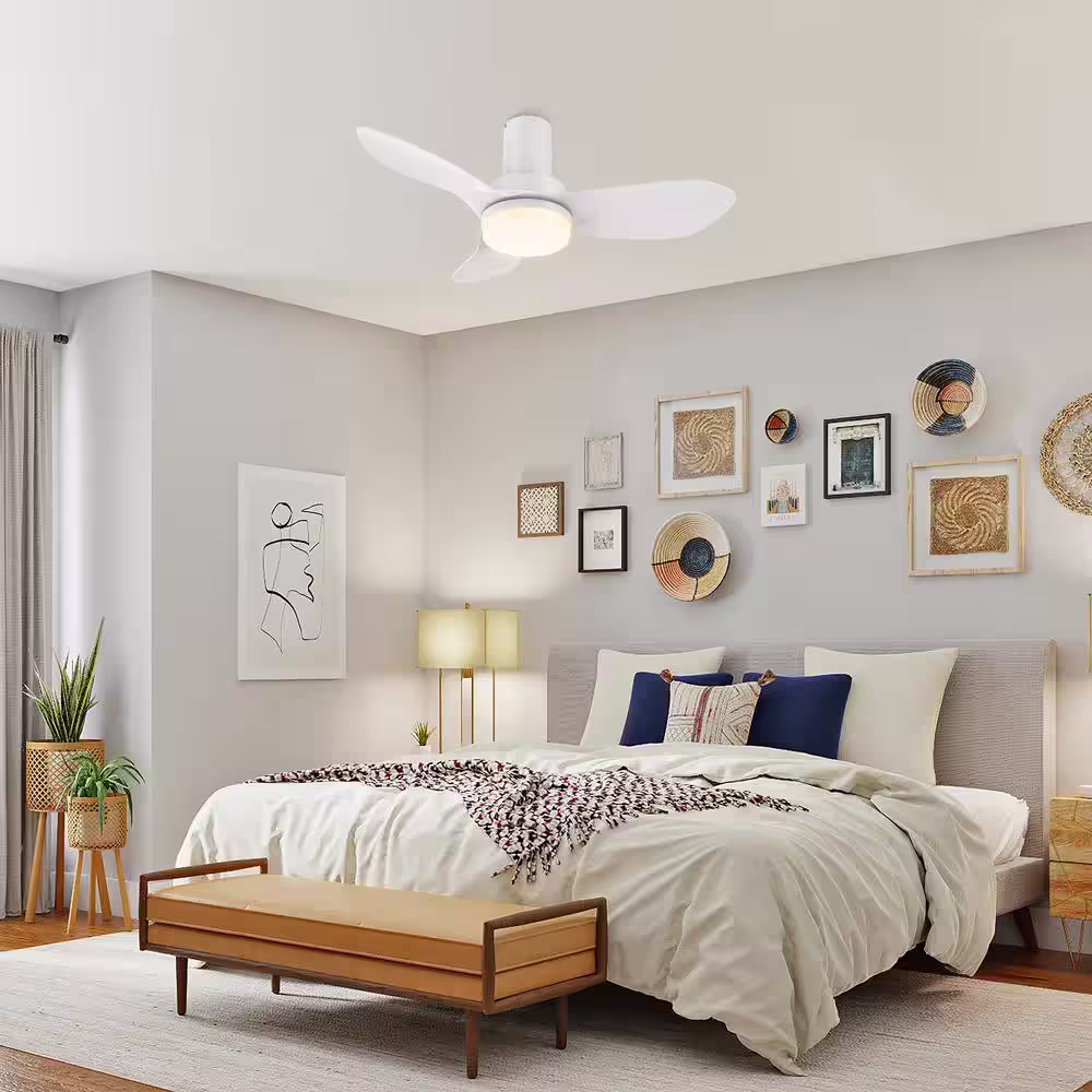 CARRO Nefyn 36 in. Color Changing Integrated LED Indoor Matte White 10-Speed DC Ceiling Fan with Light Kit and Remote Control