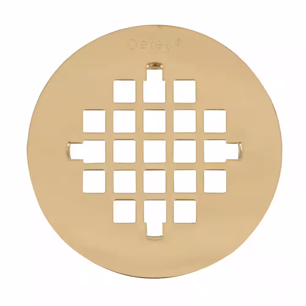 Oatey 4-1/4 in. Round Snap-In Polished Brass Shower Drain Cover