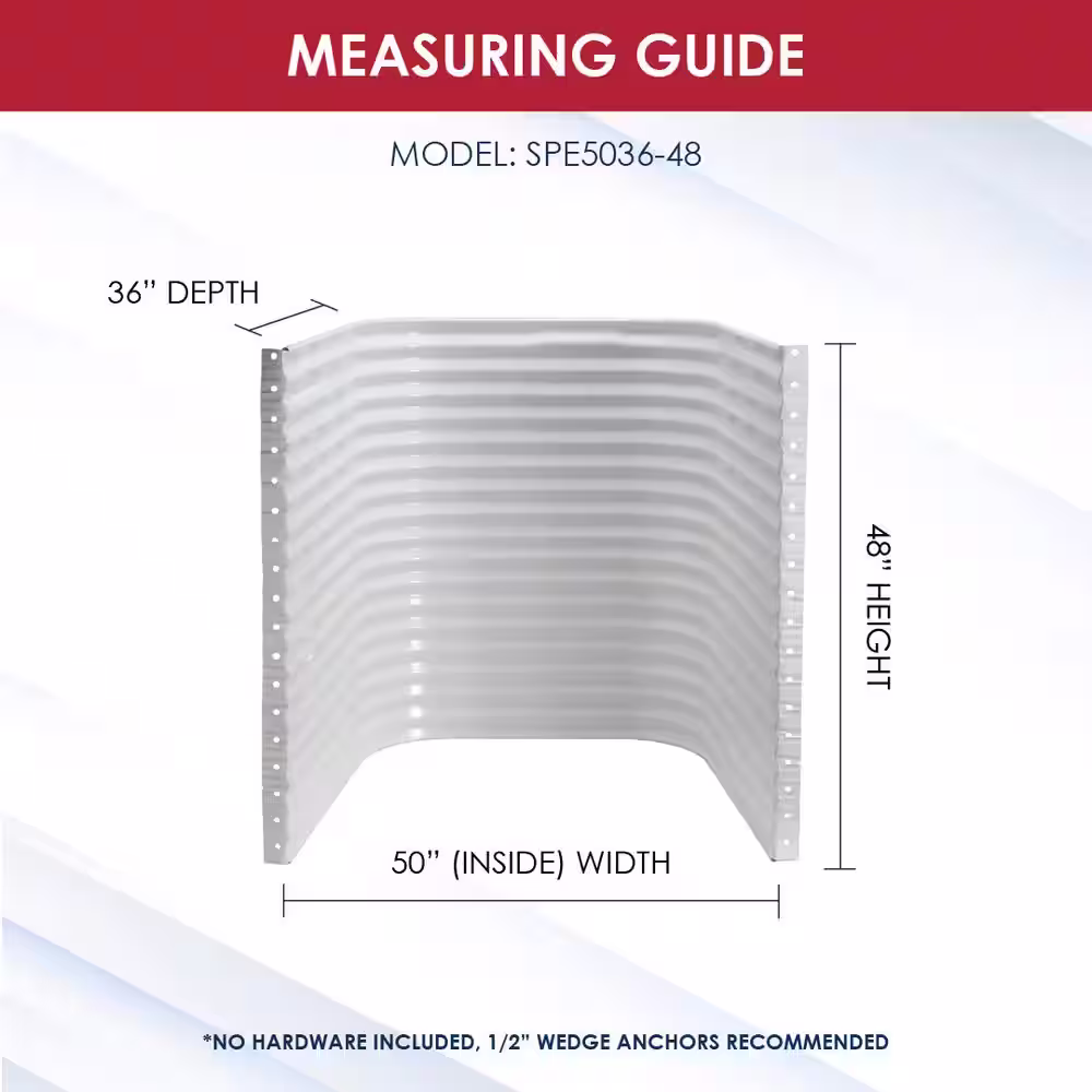 SHAPE PRODUCTS 50 in. W x 36 in. D x 48 in. H White Steel Egress Window Well
