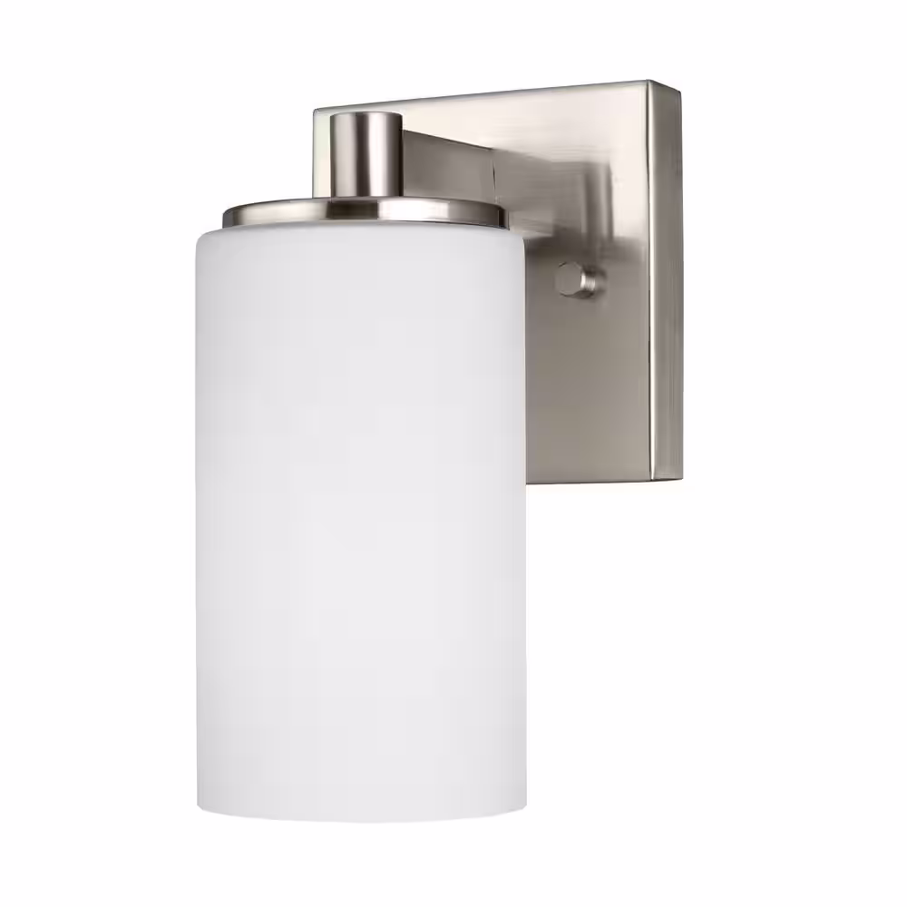 Generation Lighting Hettinger 1-Light Brushed Nickel Sconce with LED Bulb