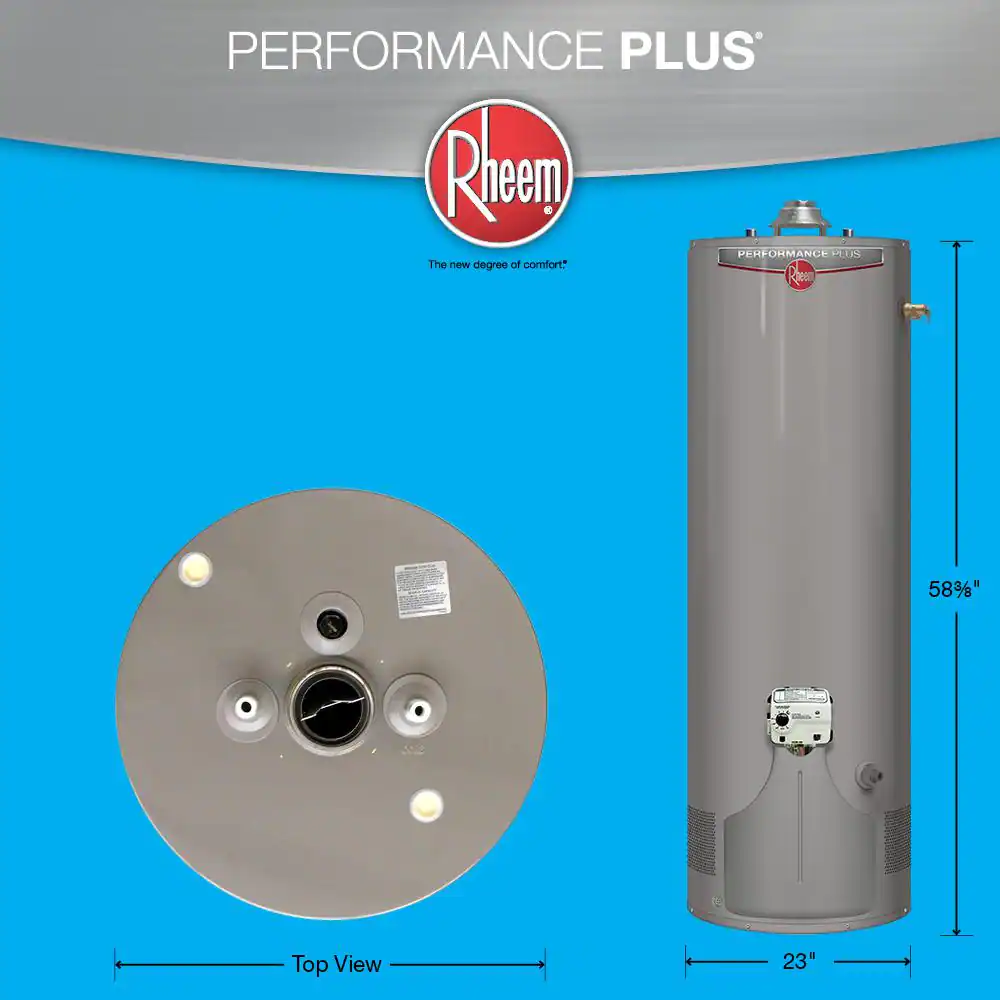Rheem Performance Plus 50 Gal. Tall 9 Year 38,000 BTU Ultra Low NOx (ULN) Natural Gas Tank Water Heater