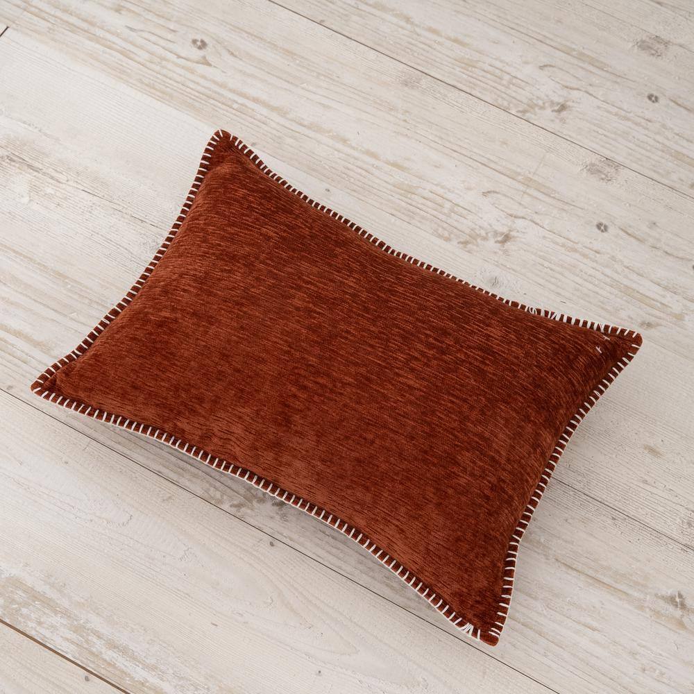 None Junoesque Chenille Reverse to Chenille Lumbar 20 in. x 14 in. Spice Route