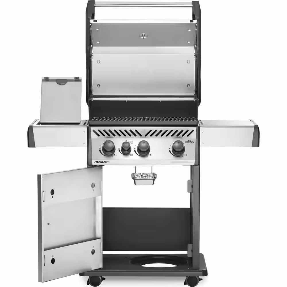 NAPOLEON Rogue 3-Burner Propane Gas Grill with Infrared Side Burner in Stainless Steel