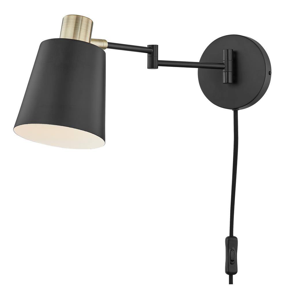 Light Society Alexi Plug-In Wall Sconce in Black