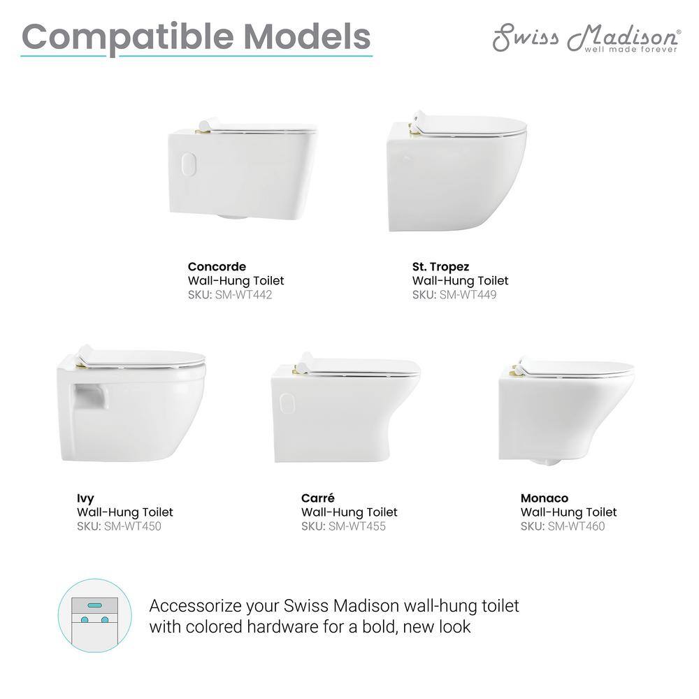 Swiss Madison Toilet Hardware, Brushed Gold