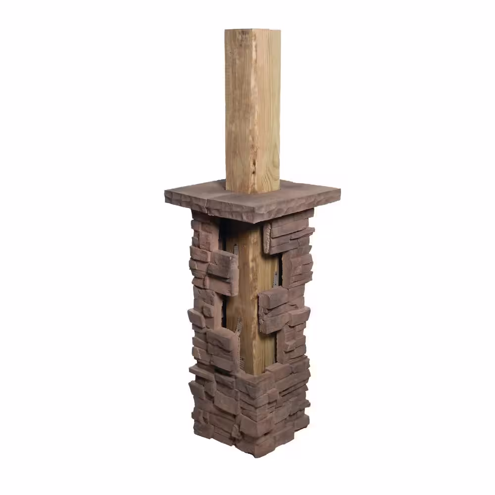 ClipStone 14 in. x 14 in. x 12 in. ProStack Column Wrap in Walnut