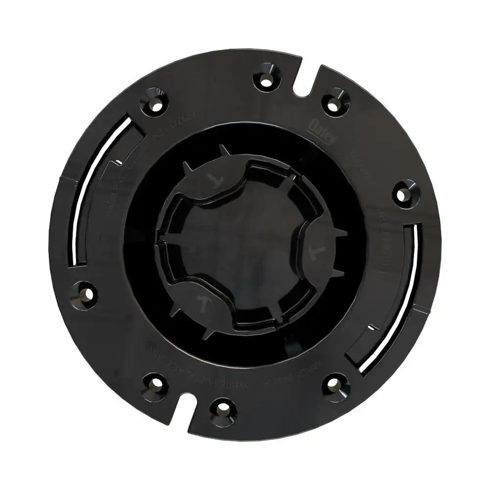 Oatey Fast Set 3 in. Outside Fit 4 in. Inside Fit ABS Open Hub Toilet Flange with Test Cap and Plastic Ring