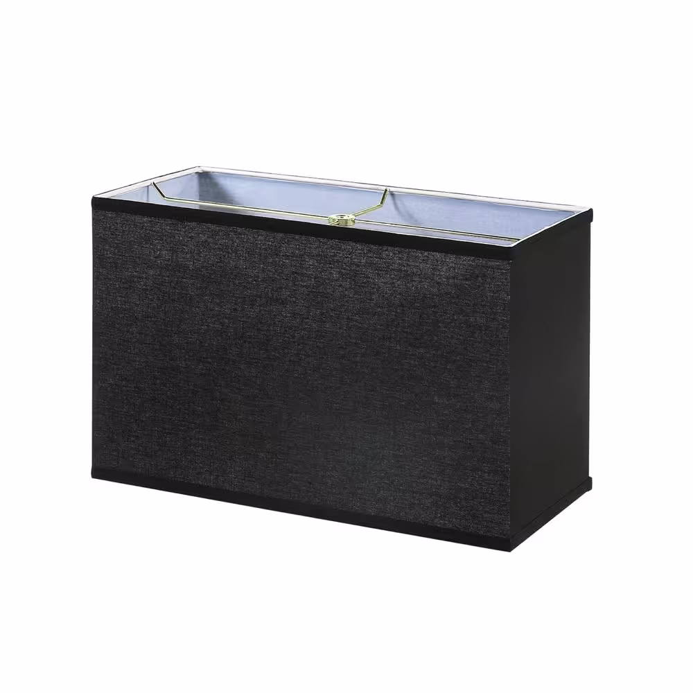 Aspen Creative Corporation 16 in. x 10 in. Black Hardback Rectangular Lamp Shade