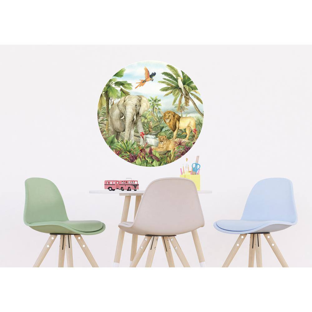 Dundee Deco Falkirk Airdrie Abstract Peel and Stick Savannah Adventure Circular Wall Mural