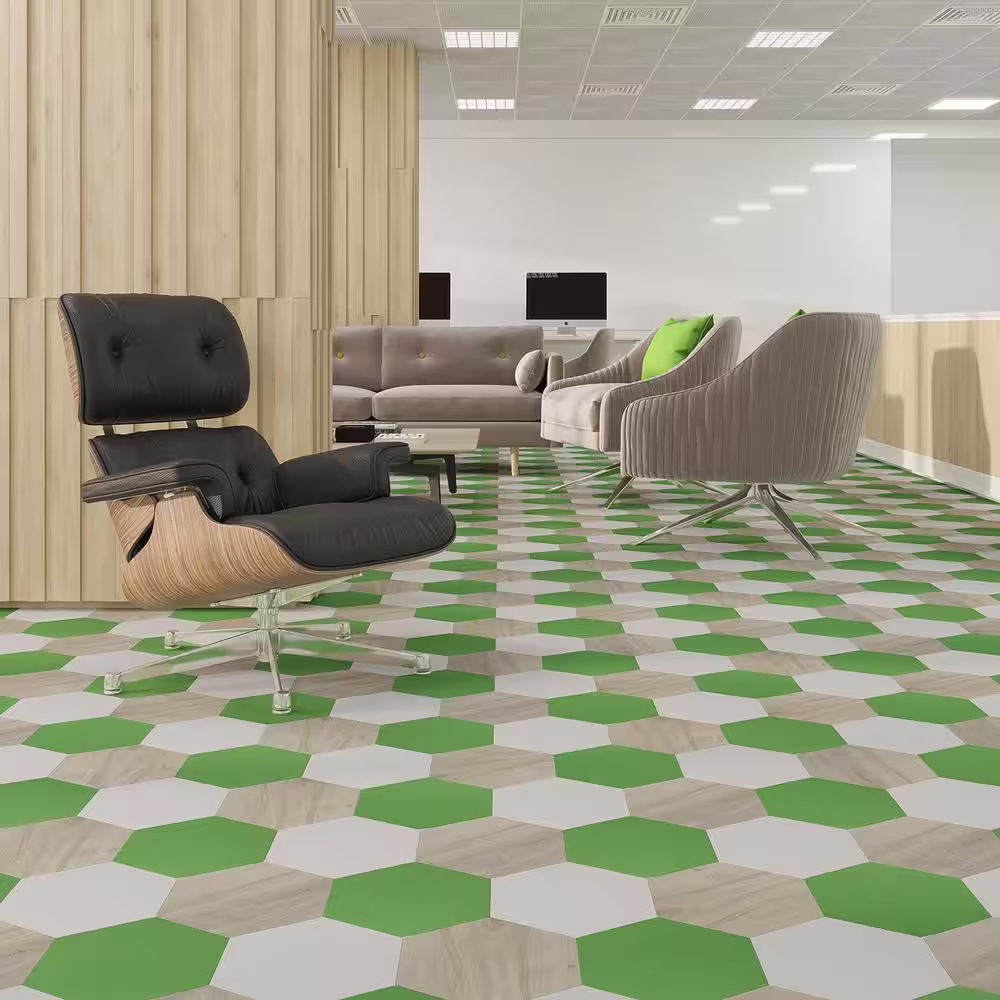 Lucida Surfaces MosaiCore Sprout 28 MIL x 12 in. W x 10 in. L Glue Down Waterproof Vinyl Tile Flooring (12.3 sqft/case)