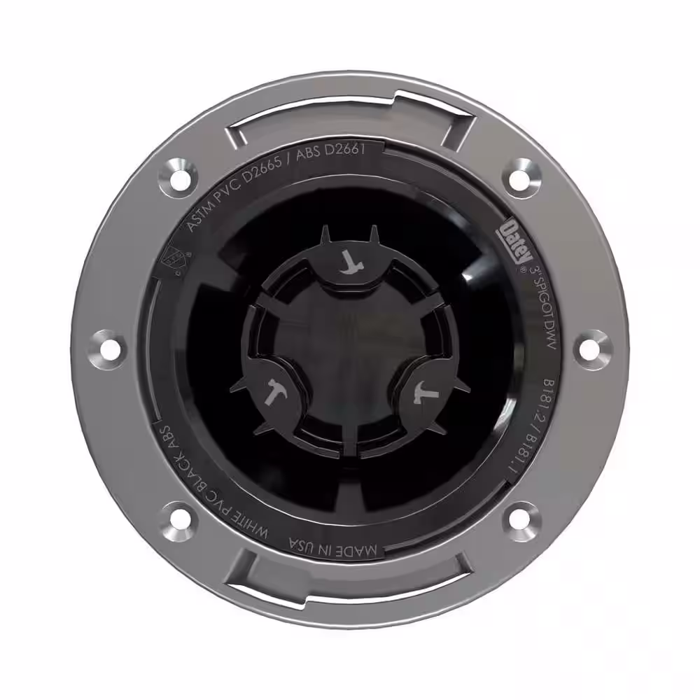Oatey Fast Set 3 in. ABS Hub Spigot Toilet Flange with Test Cap and Stainless Steel Ring
