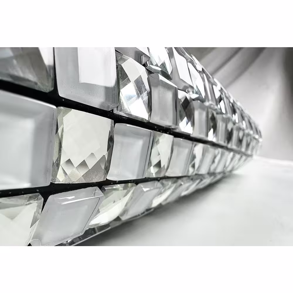 ABOLOS Reflections Diamond Square Mosaic 0.625 in. x 0.625 in. Glass Decorative Peel and Stick Tile (25 sq. ft./Case)