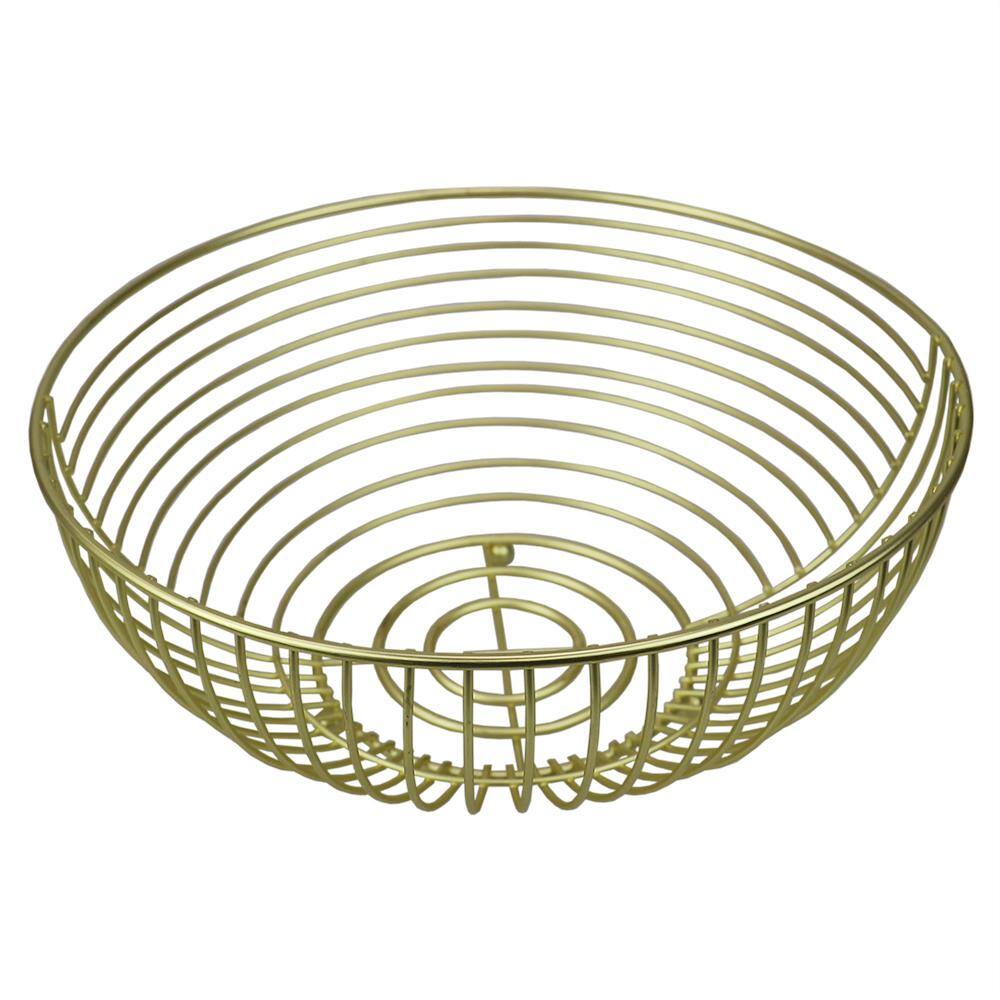 Home Basics Halo in Gold Large Capacity Steel Fruit Bowl