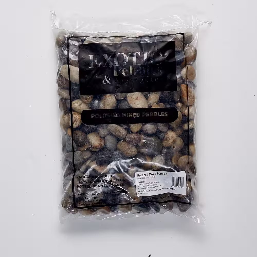 EXOTIC 3/4 in. to 1.5 in. Polished Mixed Pebbles (20 lbs. Bag)