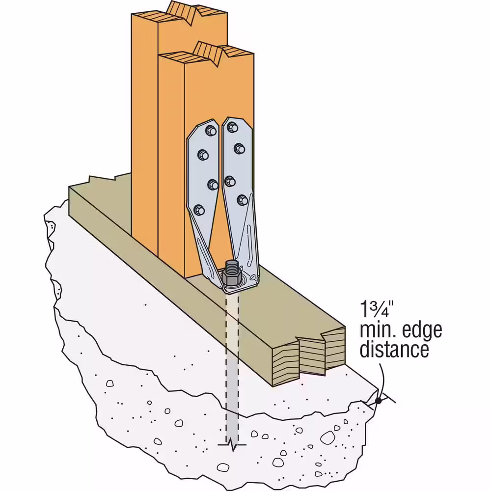 Simpson Strong-Tie DTT Stainless-Steel Deck Tension Tie for 2x Nominal Lumber with 1-1/2 in. SDS Screws
