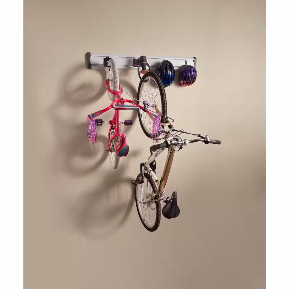 Gladiator 48 in. L GearTrack Bike Garage Wall Storage Kit with 4-Hooks