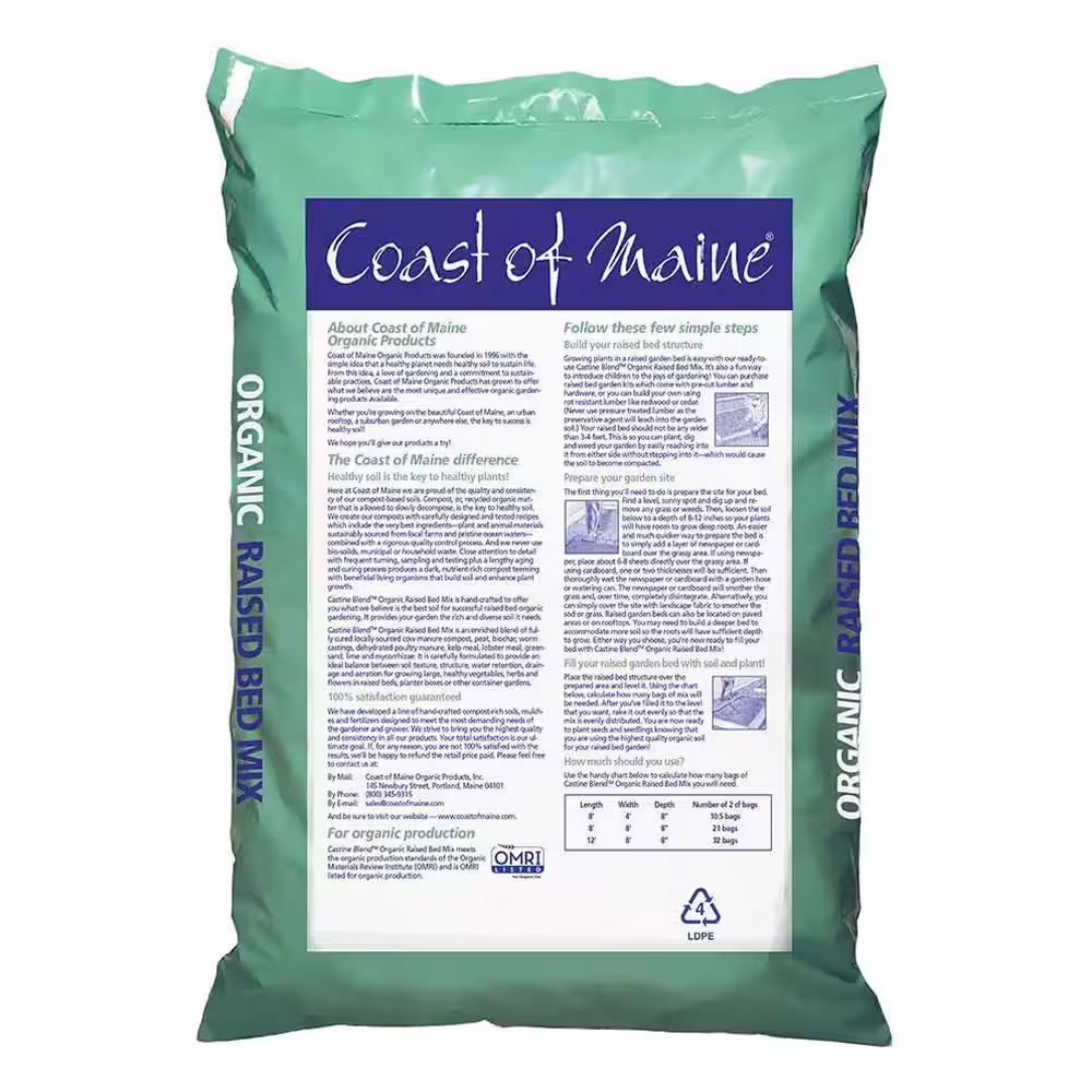 None Castine Blend Organic Raised Bed Planter Gardening Mix, 1 cu. ft.
