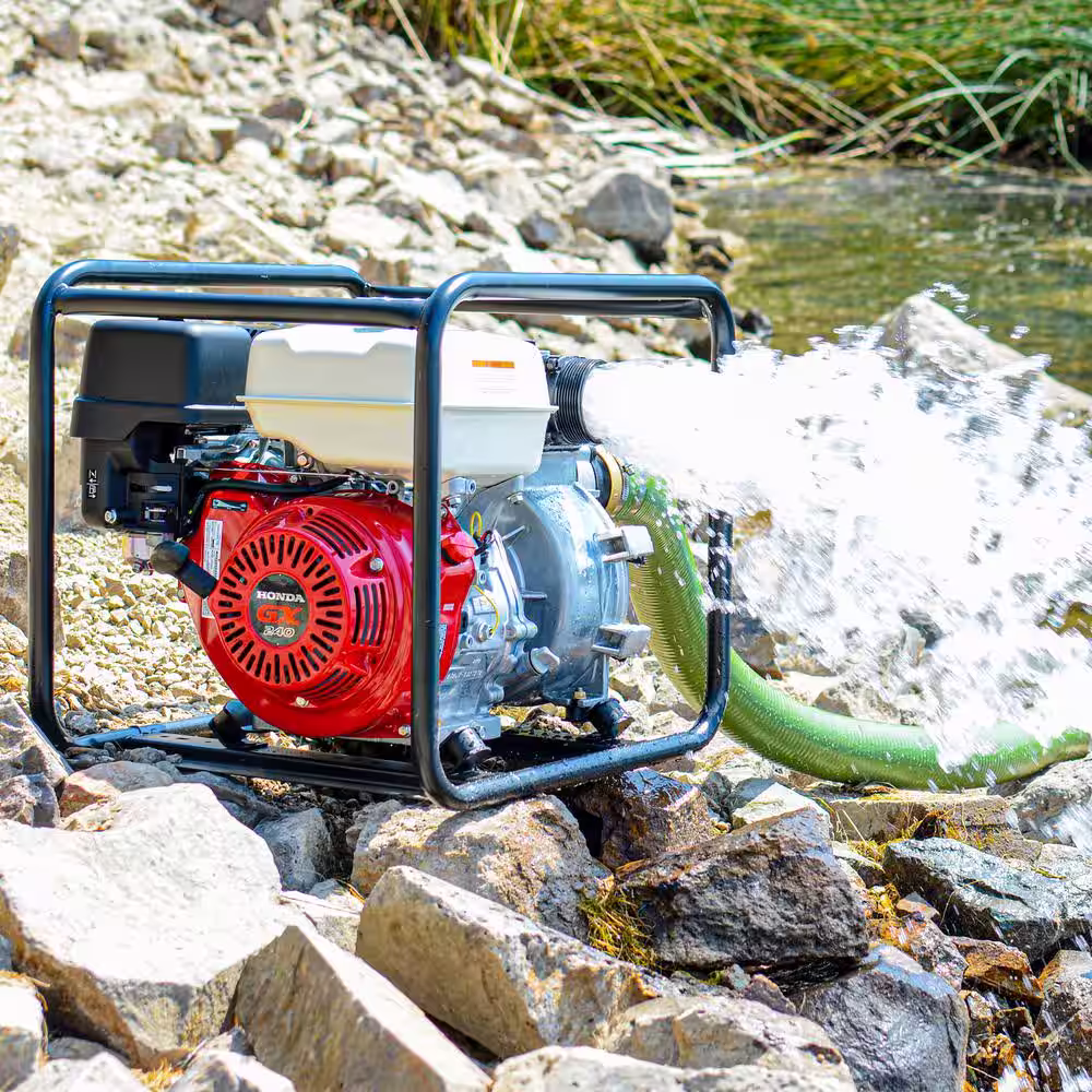 Tomahawk Power 8 HP 3 in. Industrial Duty Full Trash Water Pump Powered by Honda Portable Utility