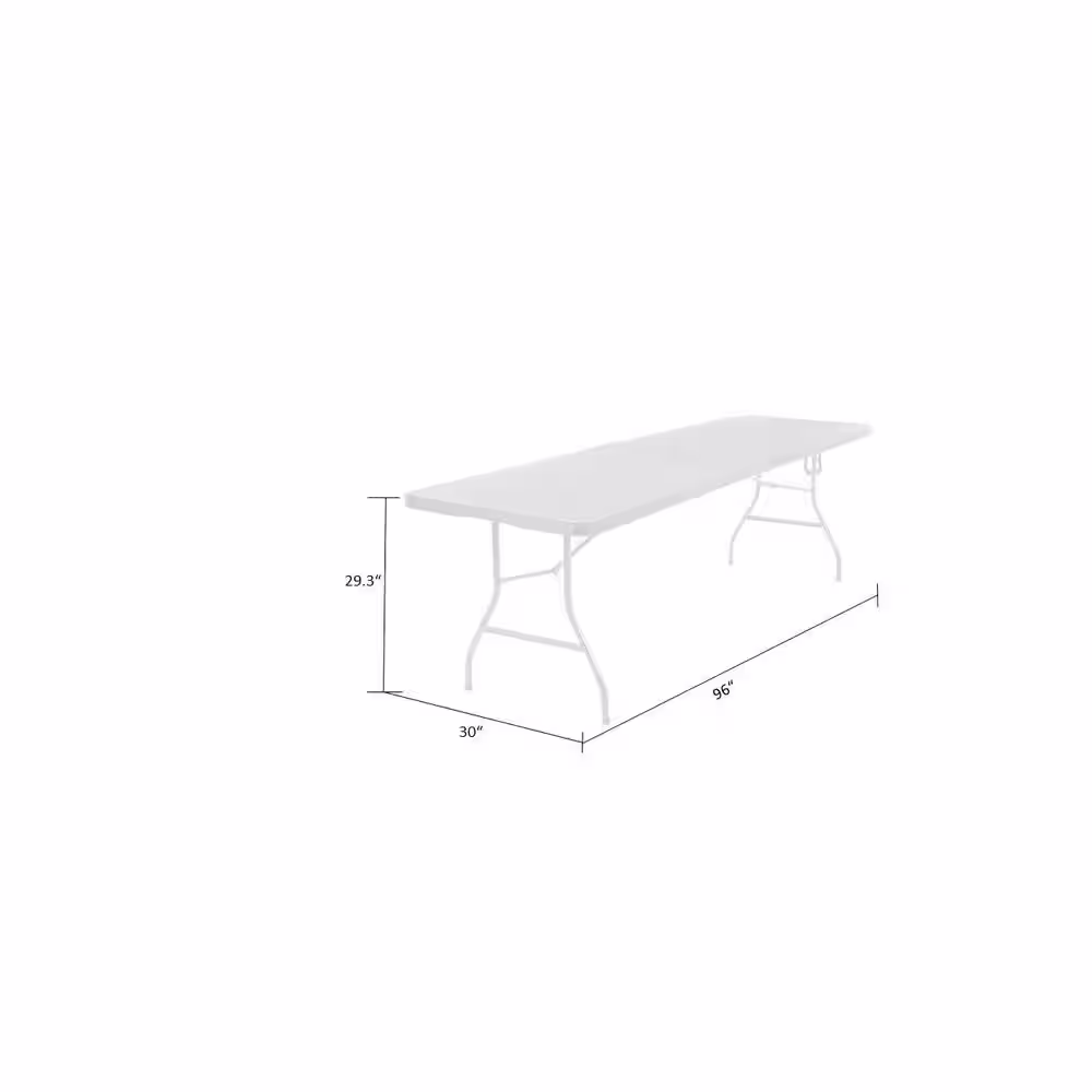 Cosco 96 in. White Plastic Fold-in-Half Folding Banquet Table