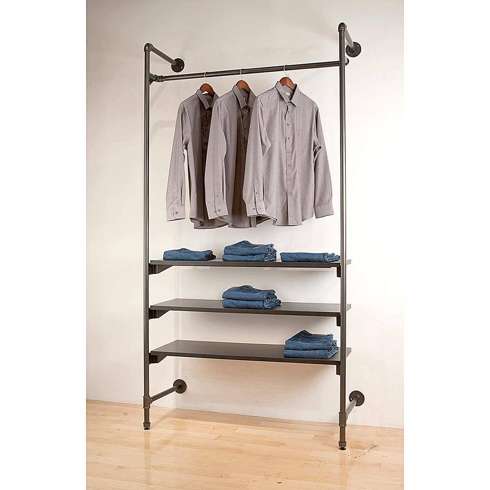 Econoco Pipeline 15.75 in. W x 46 in. L Black Melamine Shelf (Pack of 2)