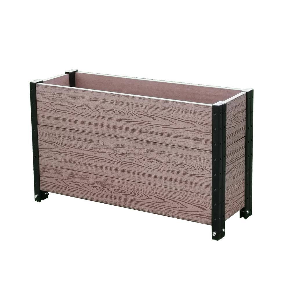 EverBloom 36 in. W x 12 in. D x 21 in. H Elevated Deep Trough Planter