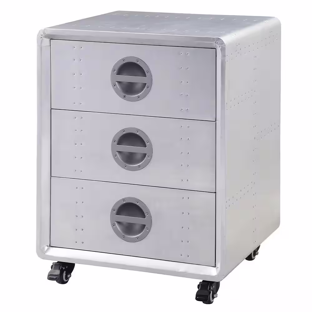 Acme Furniture Brancaster Aluminum File Cabinet with Drawers