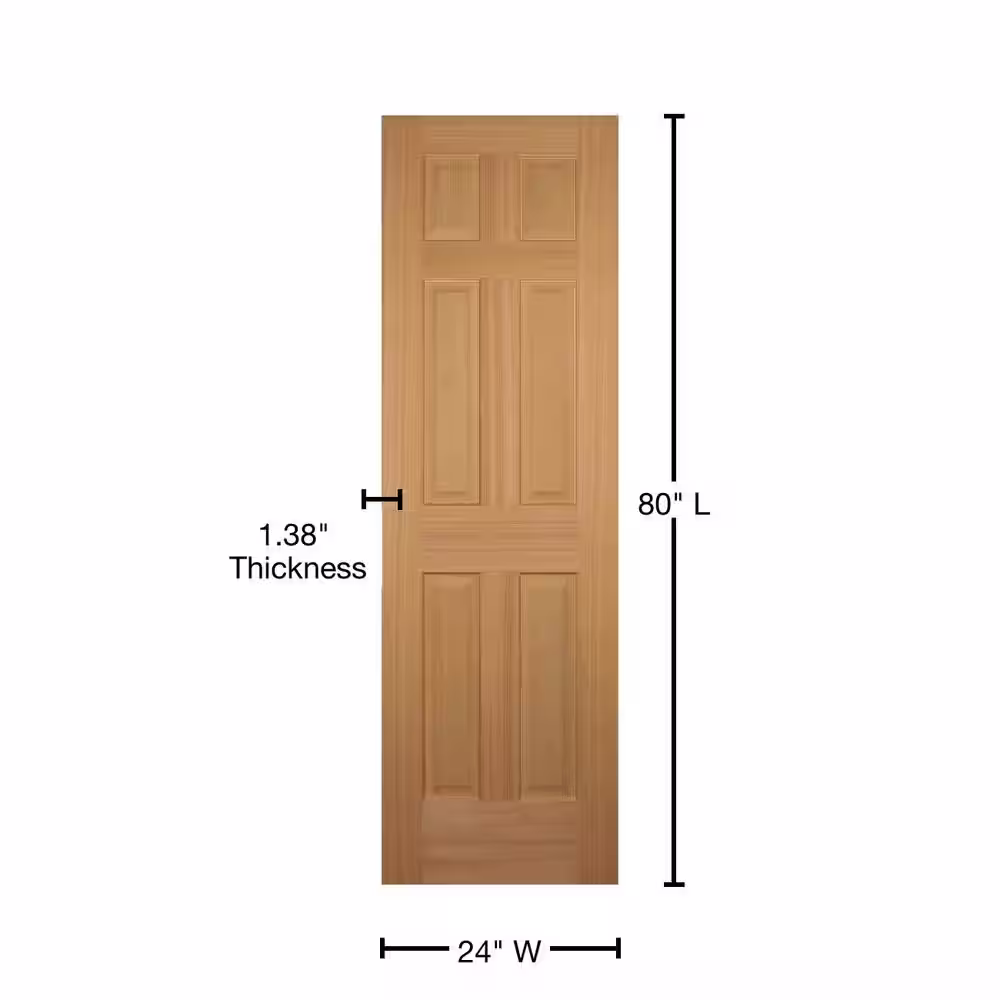 Builders Choice Fir 6-Panel Single Prehung Interior Door
