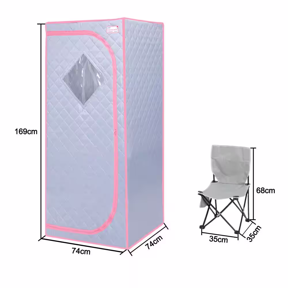 None 1-Person Full Size Grey Infrared Sauna Tent for Sauna Detox At Home PVC Pipe Connector Easy To Install