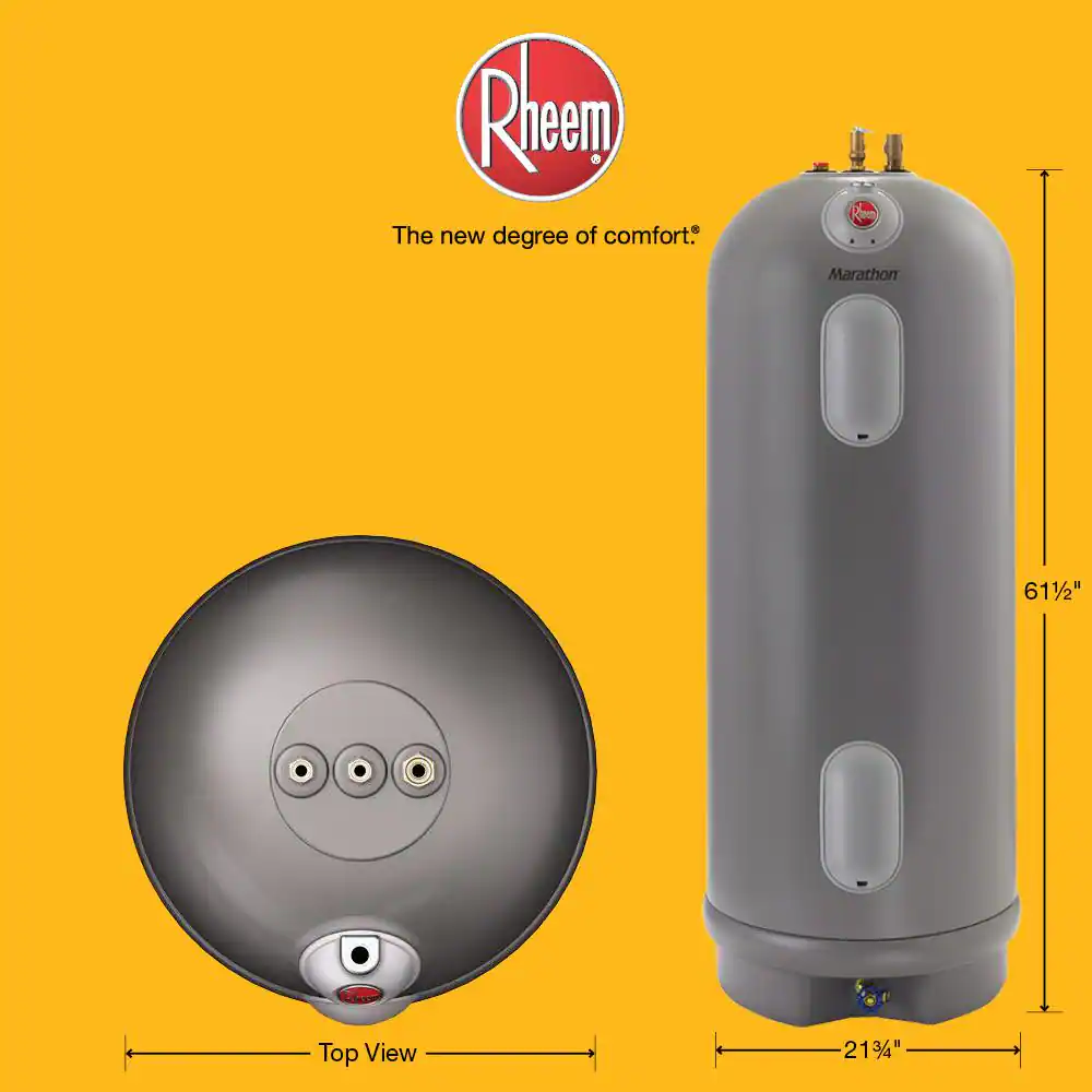 Rheem Marathon 40 Gal. Tall 4500/4500-Watt Elements Non Metallic Lifetime Electric Tank Water Heater