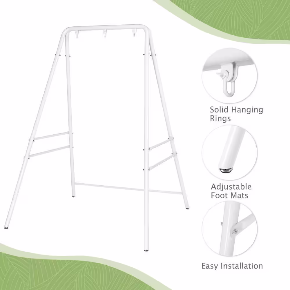 Winado 5.9 ft. Metal Hammock Stand in White for Hanging Chair