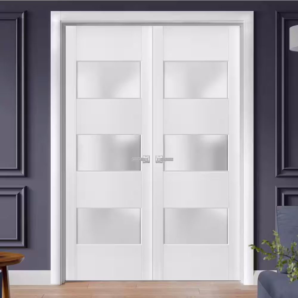 Sartodoors 64 in. x 80 in. Single Panel White Finished Pine Wood Interior Door Slab
