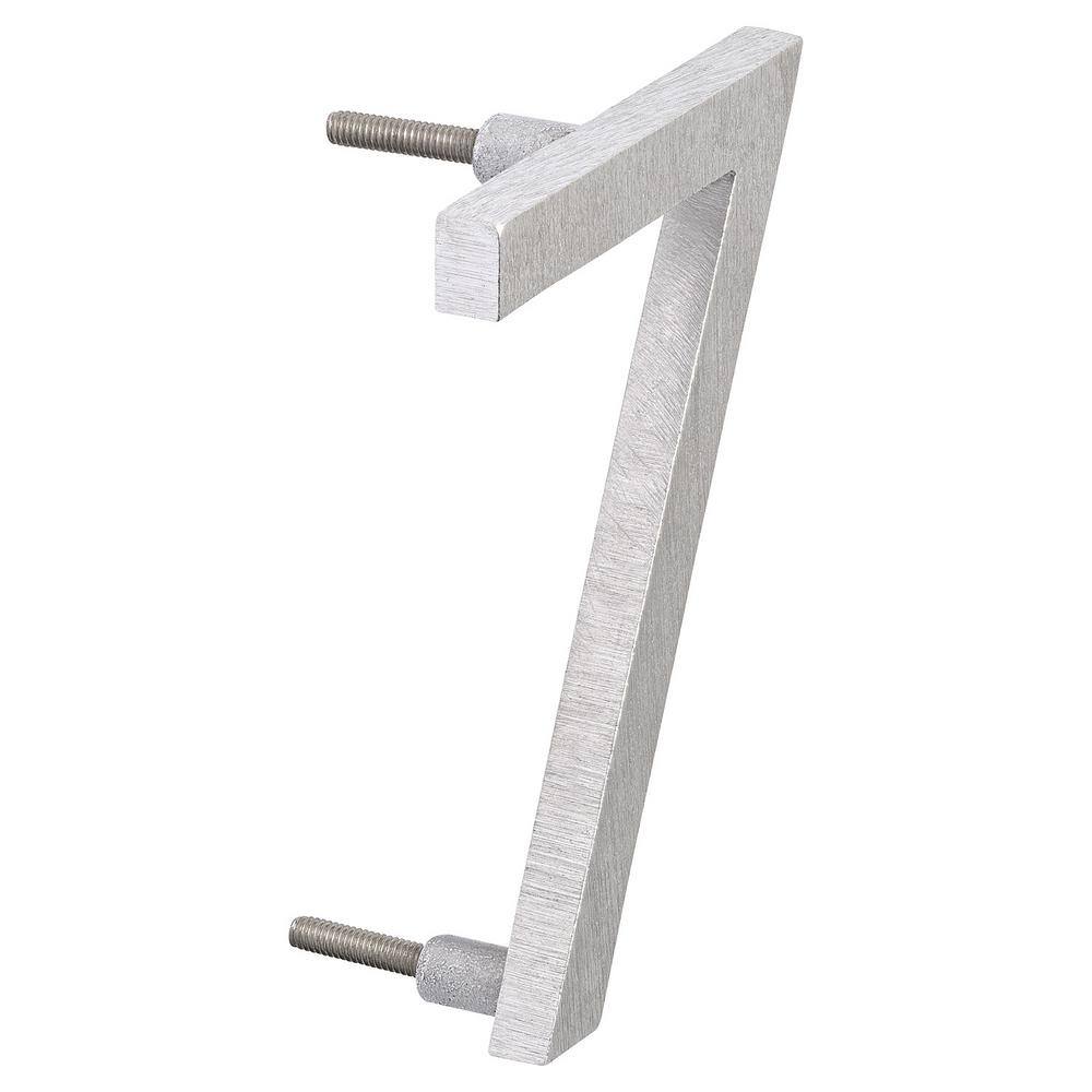 Montague Metal Products 4 in. Brushed Aluminum Floating or Flat Modern House Number 7