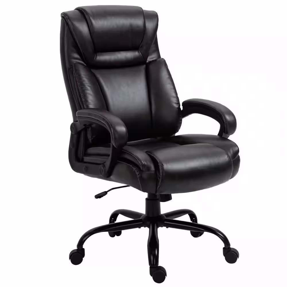 Vinsetto Brown, Big and Tall Executive Office Chair 400 lbs. Computer Desk Chair with High Back PU Leather Ergonomic Upholstery