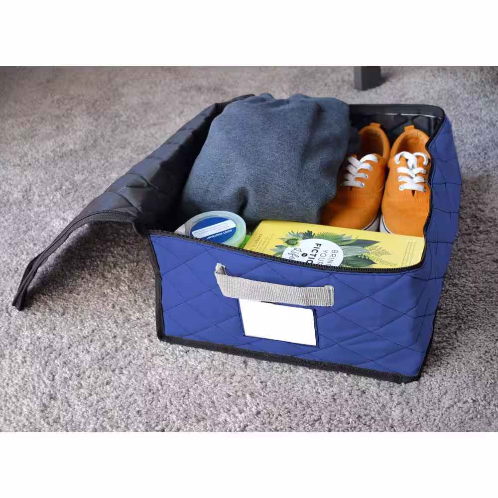 None 20-Gal. Quilted Under the Bed Bundle in Blue - Small and Medium
